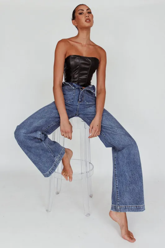 ROLLA'S Sailor Jean Janet Recycled Mid Vintage Blue sold by Selfie Leslie