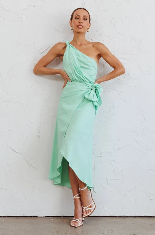Island Time One-Shoulder Midi Dress Mint sold by Selfie Leslie