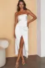 Gianna Strapless Waist Tie Midi Dress White sold by Selfie Leslie
