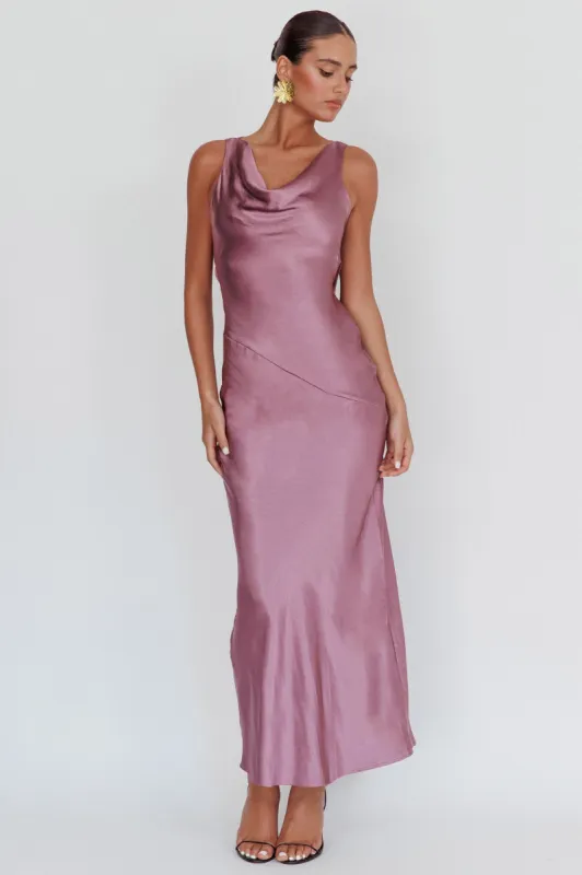 Cassiopeia Open Back Maxi Dress Grape sold by Selfie Leslie