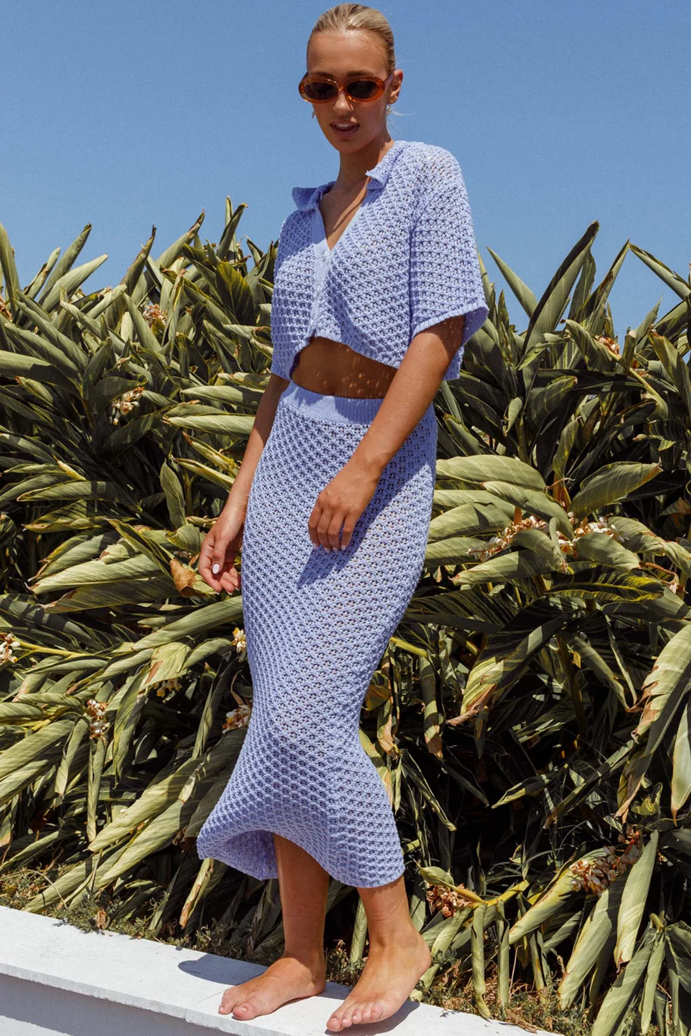 Summer Sunset Crochet Maxi Skirt Lavender sold by Selfie Leslie product image thumbnail 2