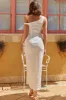 Miriam On-Off Shoulder Midi Dress White sold by Selfie Leslie