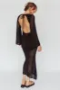 Zizi Long Sleeve Crochet Maxi Dress Black sold by Selfie Leslie