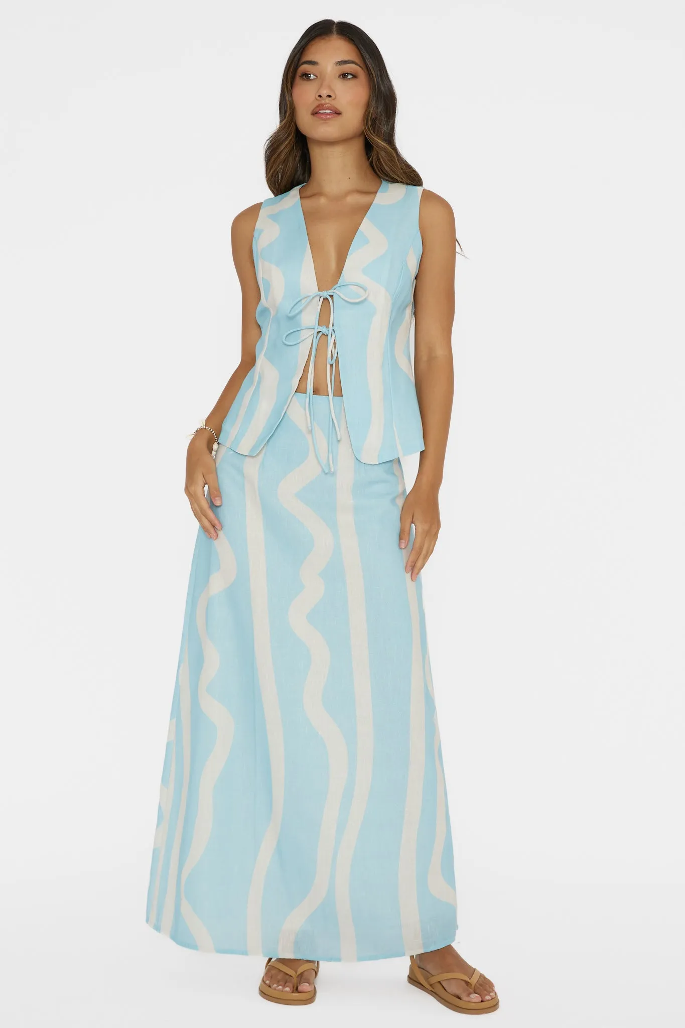 Meet Me There Tied Vest Top Abstract Blue sold by Selfie Leslie product image thumbnail 3