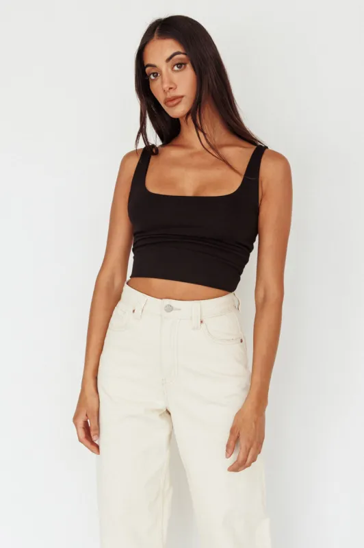 Pali U-Neckline Crop Top Black sold by Selfie Leslie