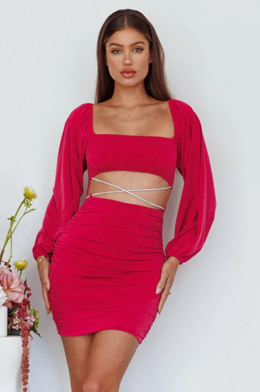 knee length dresses for ladies Women's Dresses Annabella Strapless Tied Back Frill Hem Mini Dress Red XL by Selfie Leslie Clearance main image 1