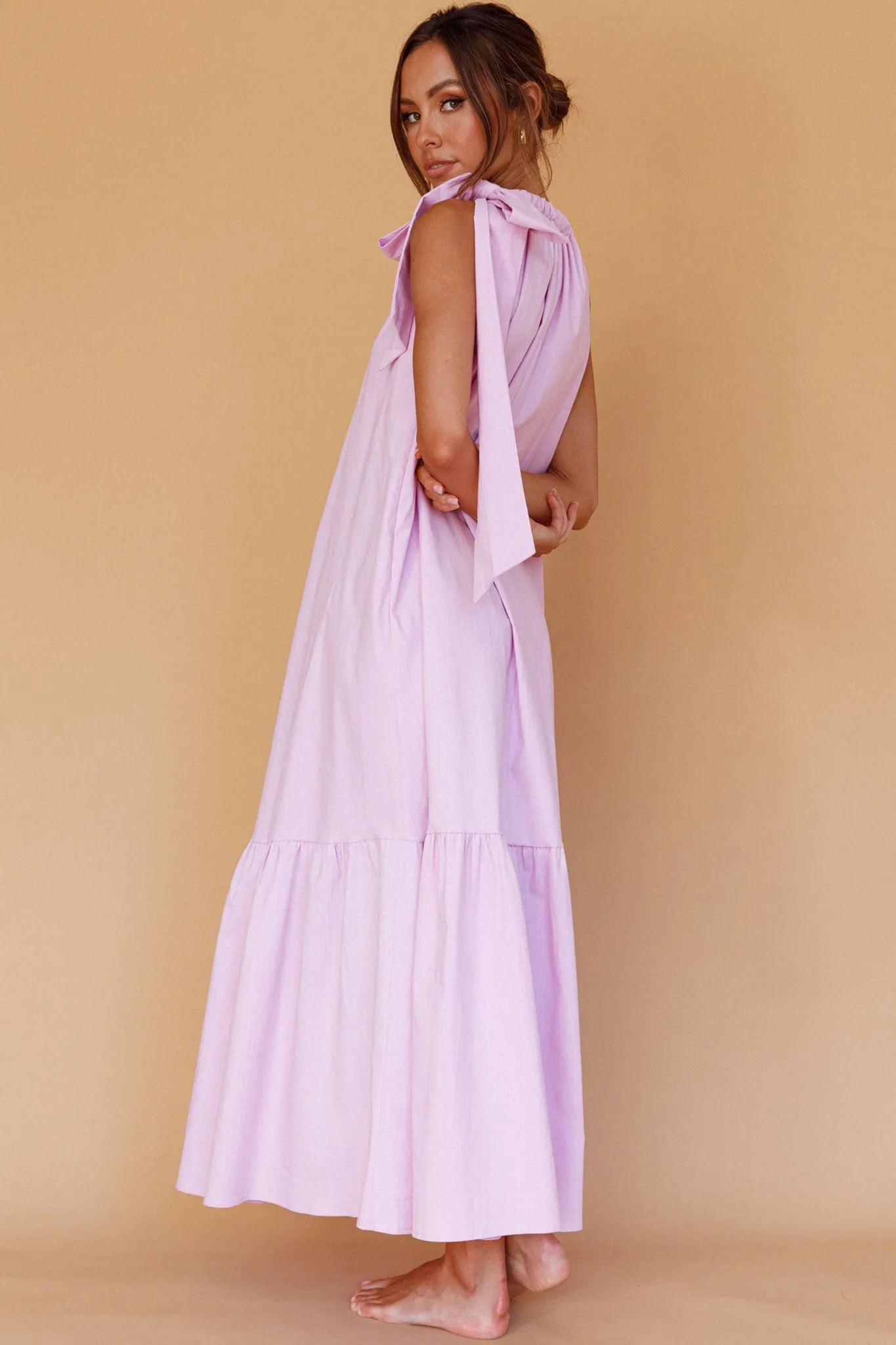 Cruise Shoulder Tie Maxi Dress Lilac sold by Selfie Leslie product image thumbnail 2