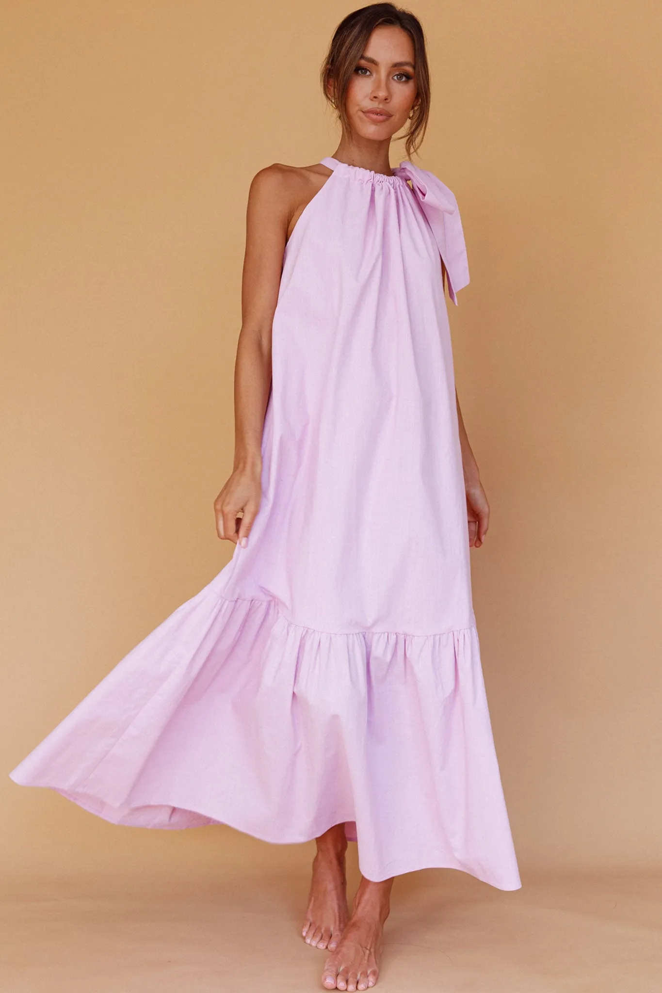 Cruise Shoulder Tie Maxi Dress Lilac sold by Selfie Leslie product image thumbnail 3