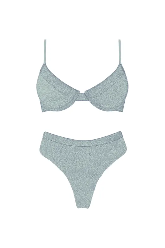 Zuma High Waist Bikini Bottom Mint sold by Selfie Leslie
