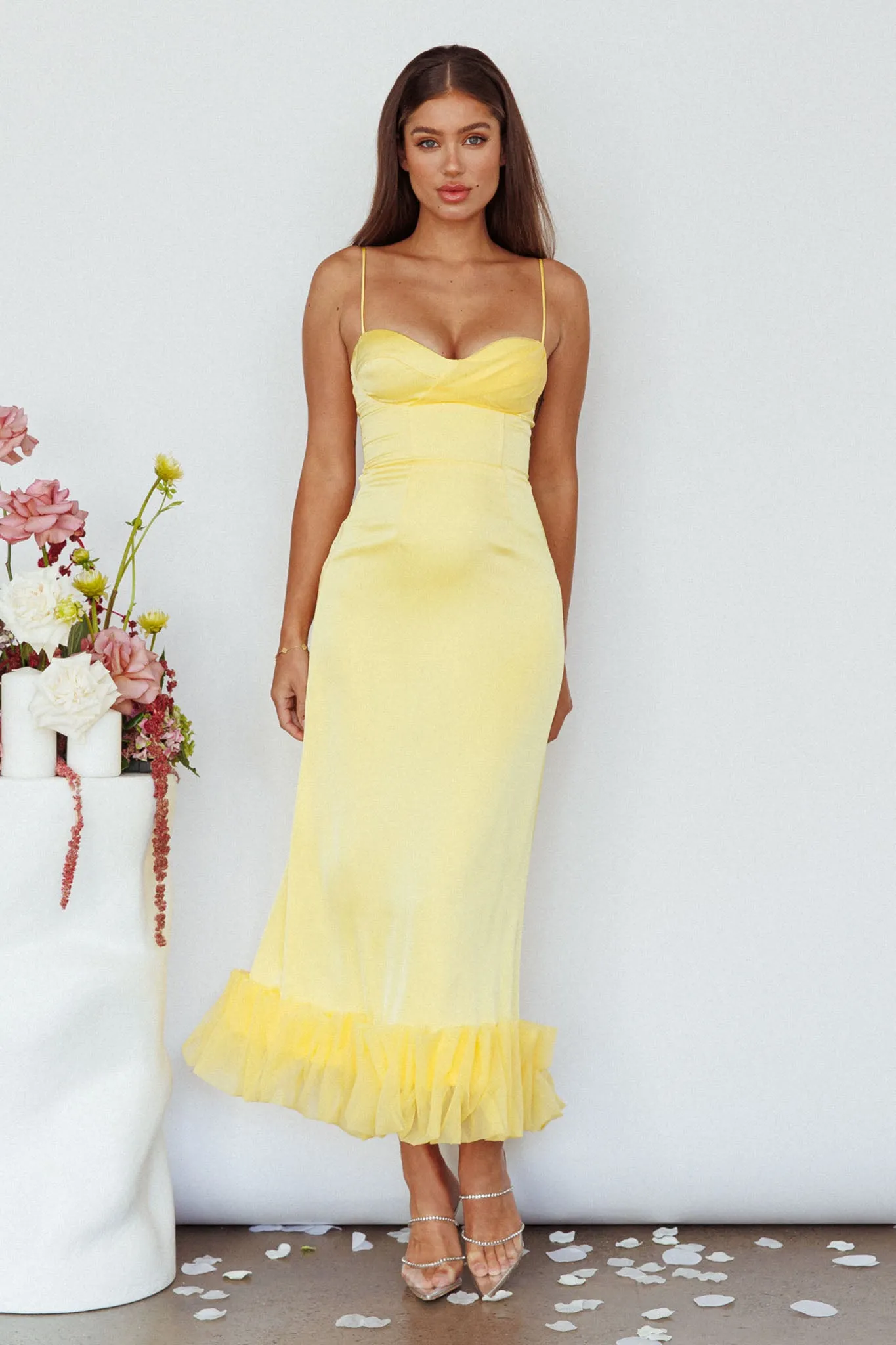 Buona Sera Hem Decoration Midi Dress Lemon sold by Selfie Leslie product image thumbnail 2