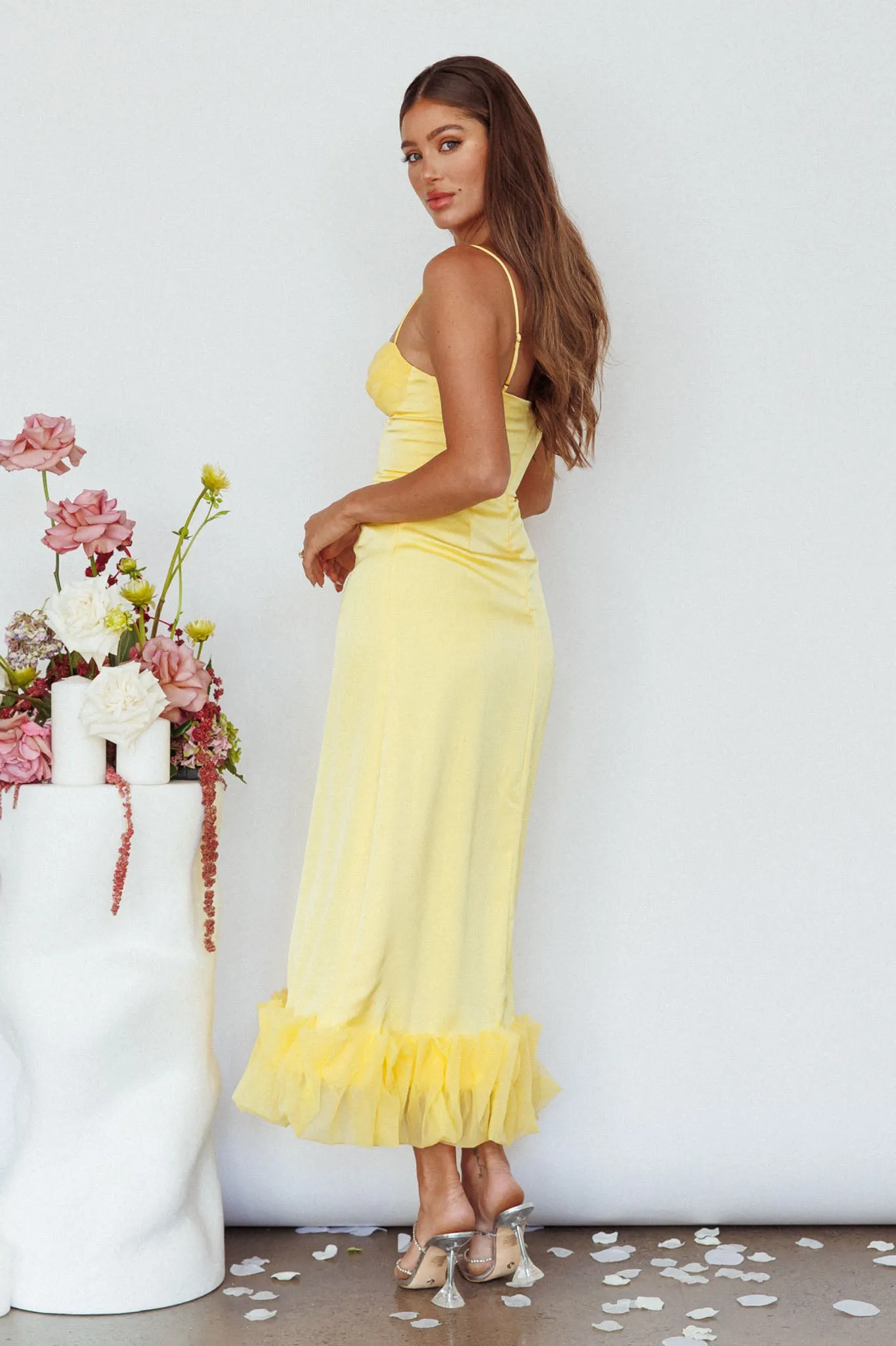 Buona Sera Hem Decoration Midi Dress Lemon sold by Selfie Leslie product image thumbnail 5