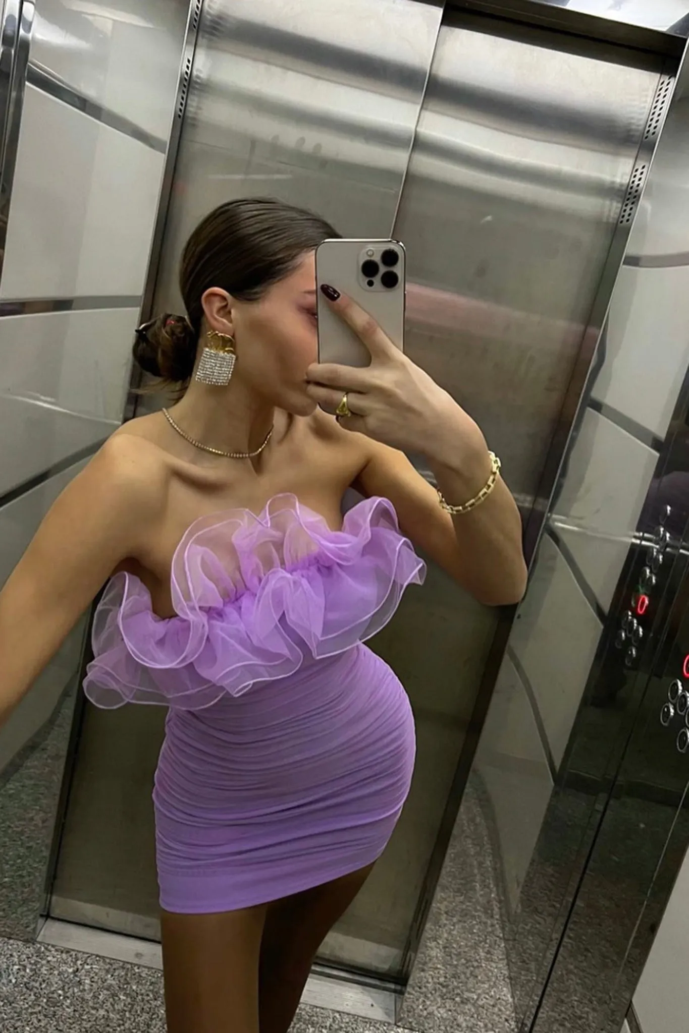 Marietha Organza Frill Neckline Dress Lilac sold by Selfie Leslie product image thumbnail 2