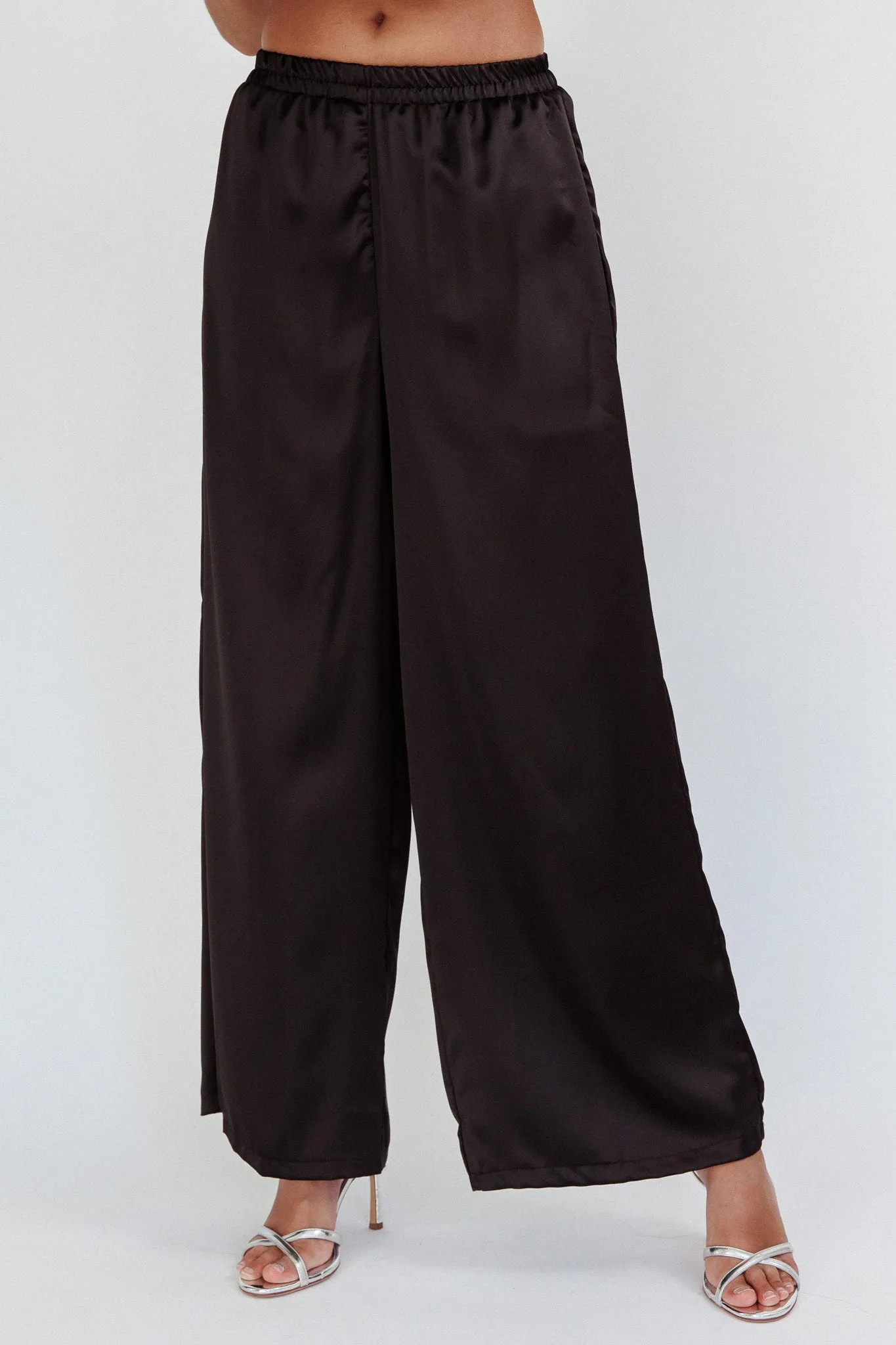 Panama Beach Wide Leg Satin Pants Black sold by Selfie Leslie product image thumbnail 4