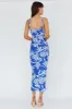 Hawaiian Sun Ruched Bust Midi Dress Print Blue sold by Selfie Leslie