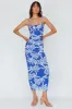 Hawaiian Sun Ruched Bust Midi Dress Print Blue sold by Selfie Leslie