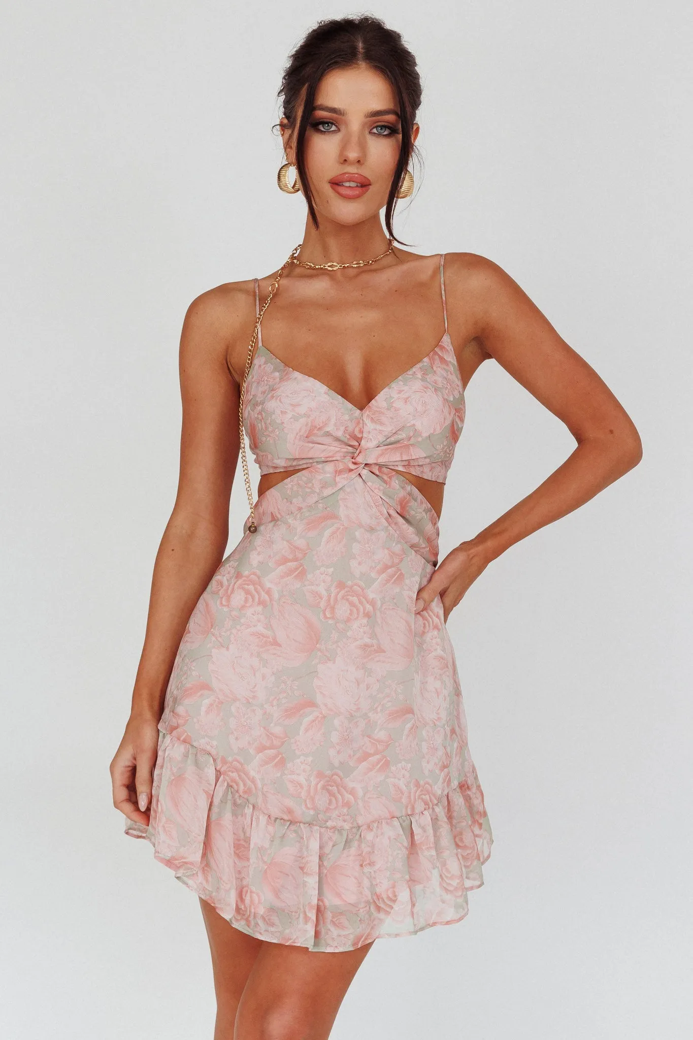 Dream Of You Twist Bodice Mini Dress Rose sold by Selfie Leslie