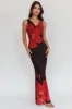 Cassiopeia Open Back Maxi Dress Hibiscus Black sold by Selfie Leslie