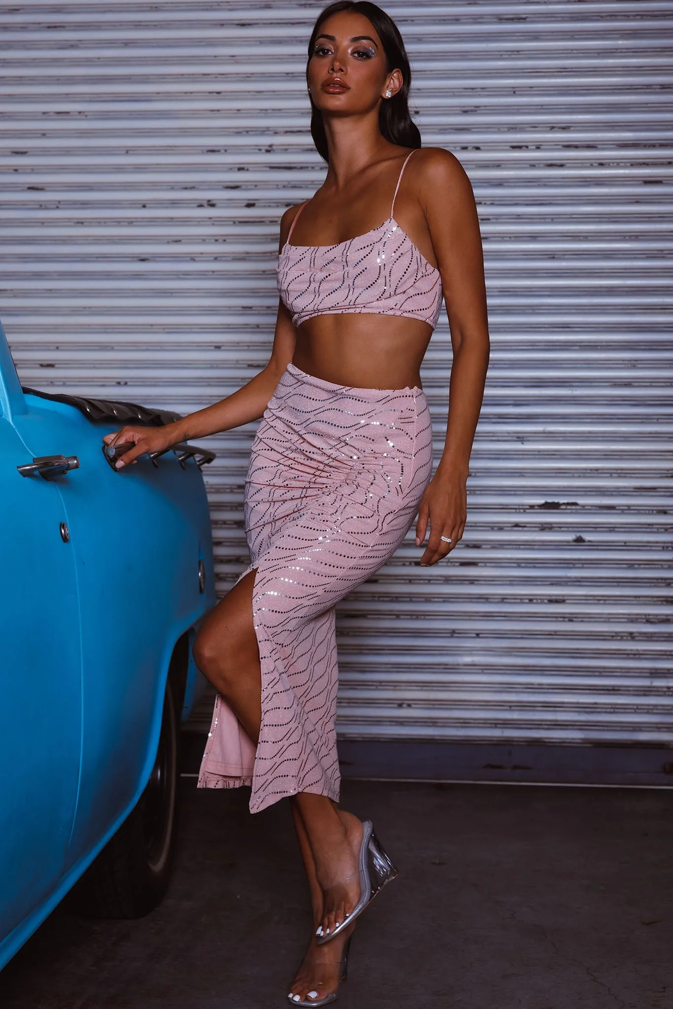 Maree Pleated Bust Crop Top Blush sold by Selfie Leslie product image thumbnail 4