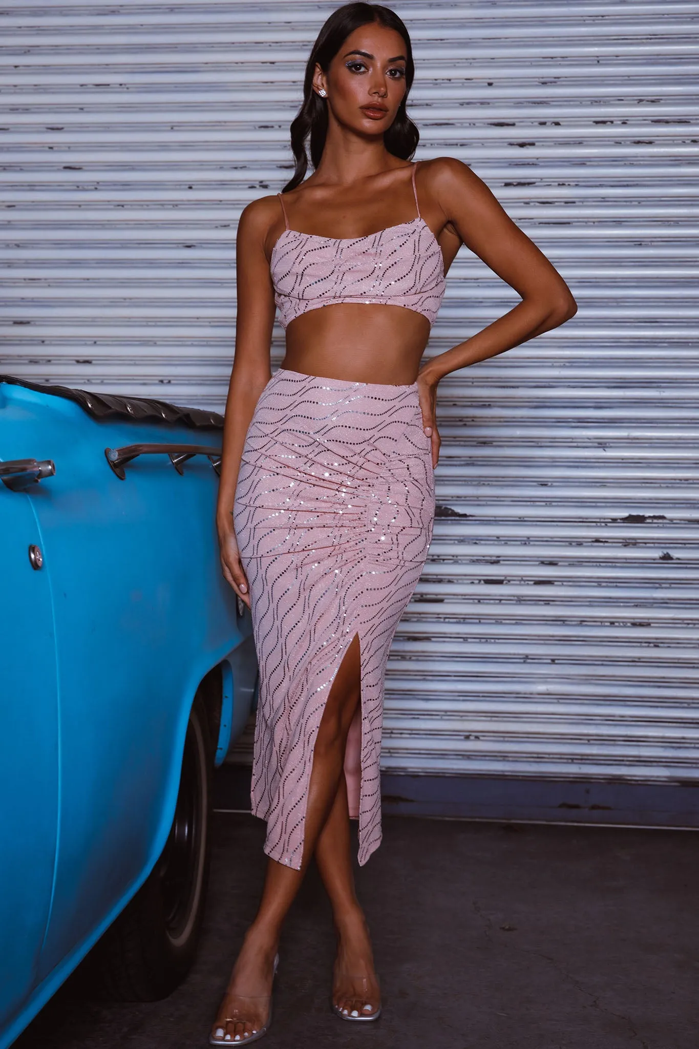 Maree Pleated Bust Crop Top Blush sold by Selfie Leslie product image thumbnail 3