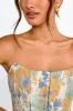 First Date Feels Corset Crop Top Floral Tan sold by Selfie Leslie