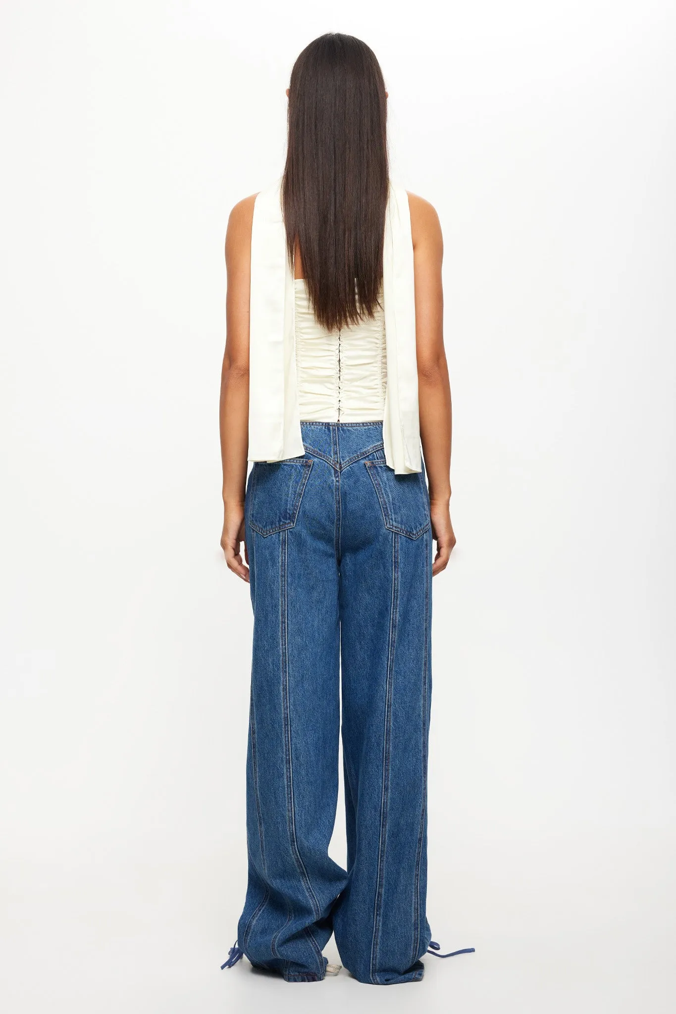 LIONESS Daydream Tie-Up Jeans Blue Denim sold by Selfie Leslie product image thumbnail 2