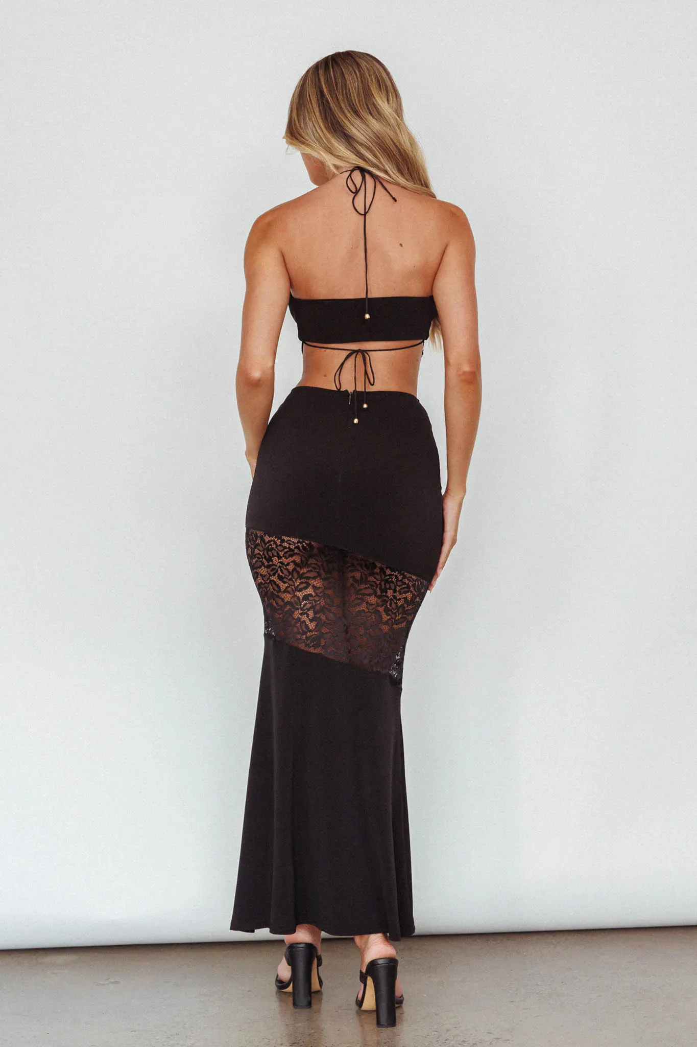 Florida Lace Insert Cut-Out Maxi Dress Black sold by Selfie Leslie product image thumbnail 2