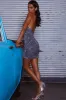Serving Looks Criss-Cross Back Sequin Mini Dress Grey/Silver sold by Selfie Leslie