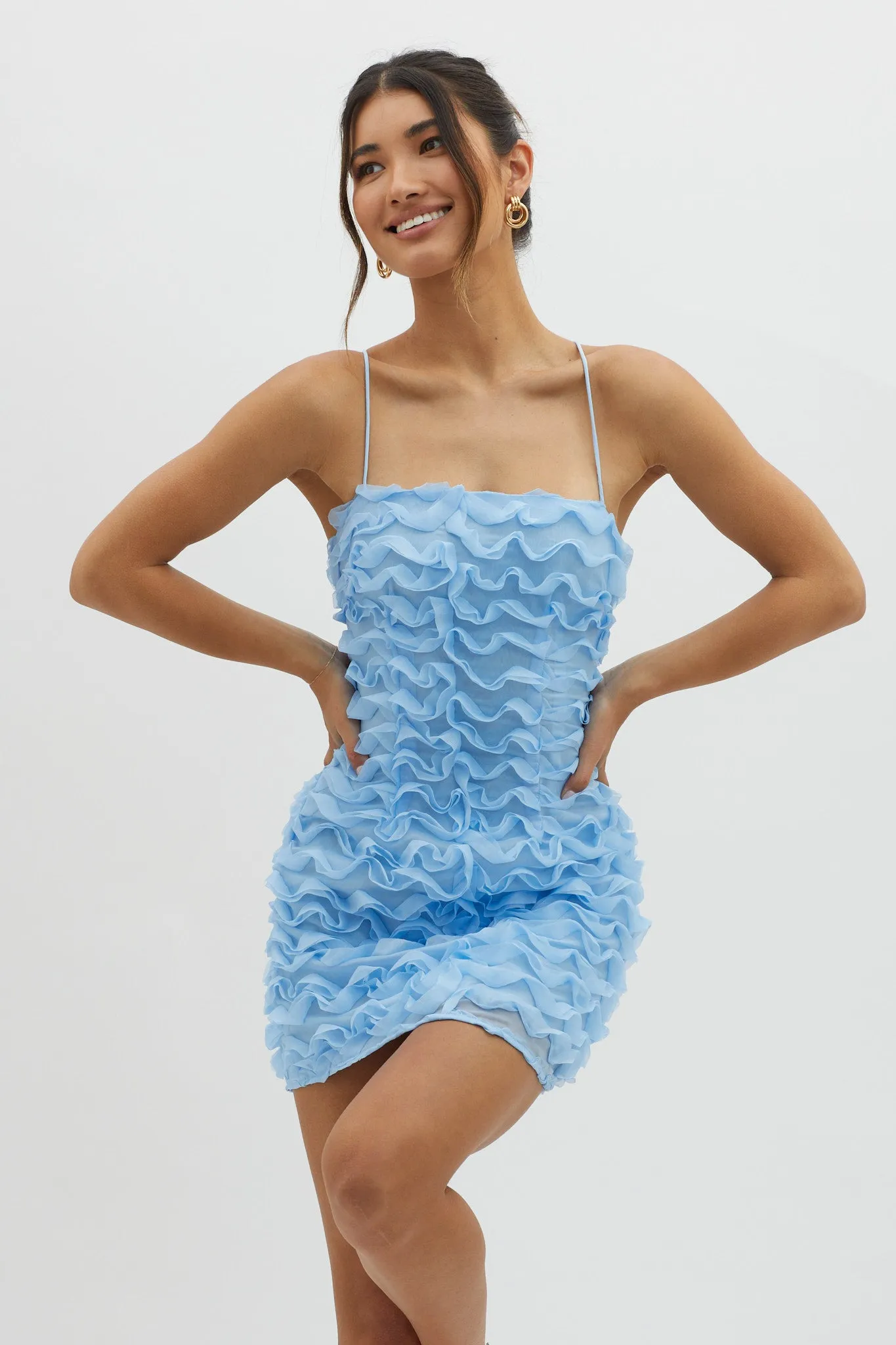 Tizzy Embellished Mini Dress Blue sold by Selfie Leslie