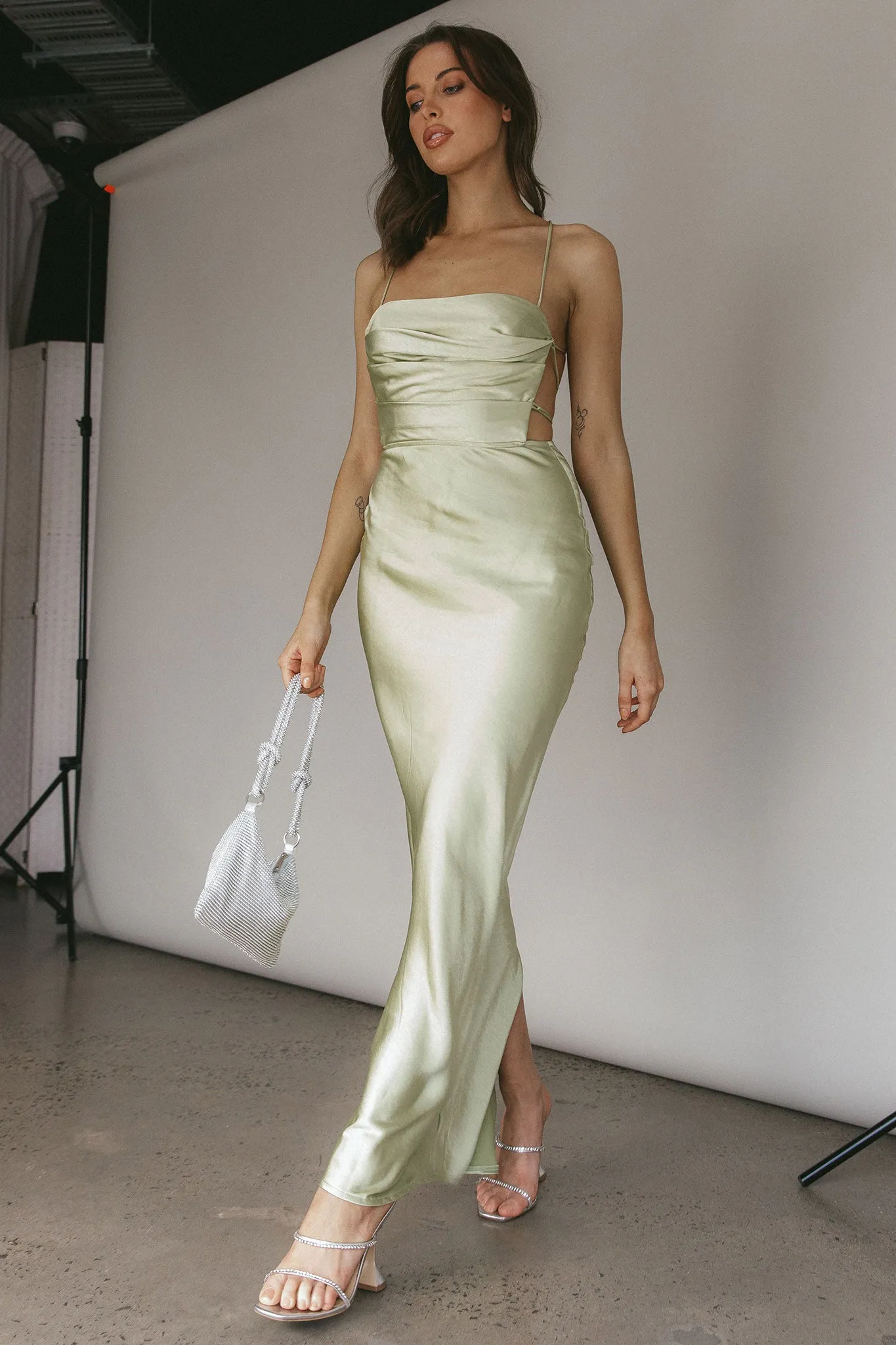 Heaven On Earth Lace-Up Back Maxi Dress Kiwi sold by Selfie Leslie