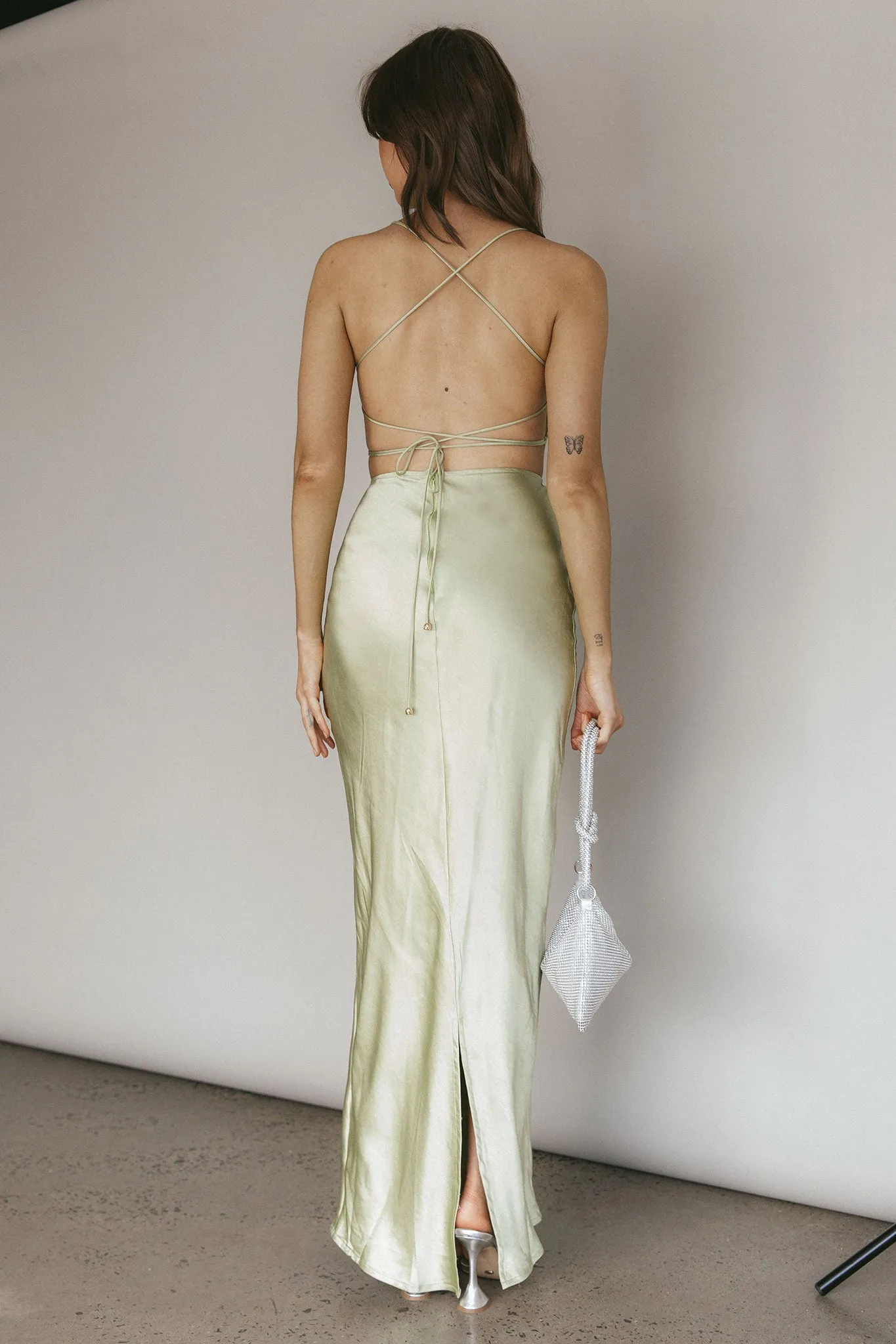 Heaven On Earth Lace-Up Back Maxi Dress Kiwi sold by Selfie Leslie product image thumbnail 3