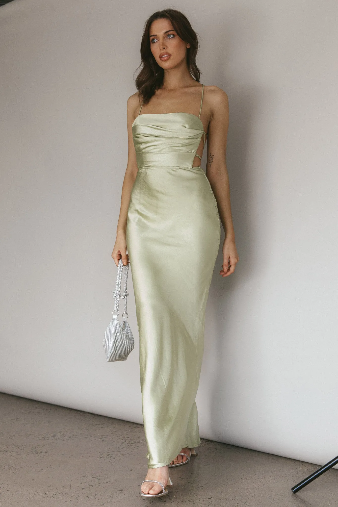 Heaven On Earth Lace-Up Back Maxi Dress Kiwi sold by Selfie Leslie product image thumbnail 4