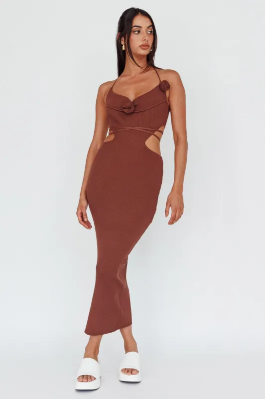 Rue Rose Accent Ribbed Knit Midi Dress Coco sold by Selfie Leslie