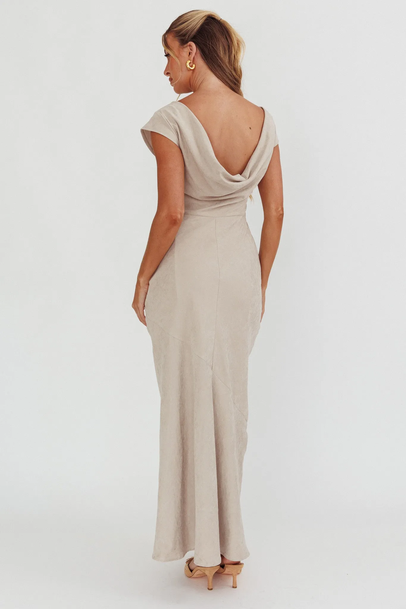 Maysa Cowl Back Maxi Dress Mushroom sold by Selfie Leslie product image thumbnail 2