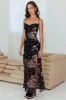 Personal Invitation Split Maxi Dress Flowers Black sold by Selfie Leslie