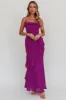 Actual Sunshine Ruffle Trim Maxi Dress Plum sold by Selfie Leslie