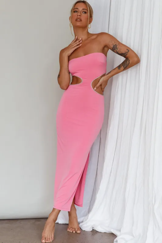 Bridget Cut-Out Midi Dress Barbie Pink sold by Selfie Leslie