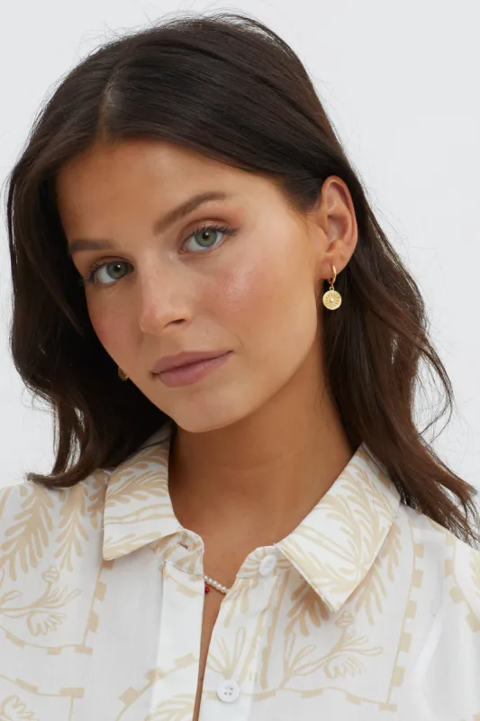 Inca Coin Dangle Earrings Gold made by Selfie Leslie
