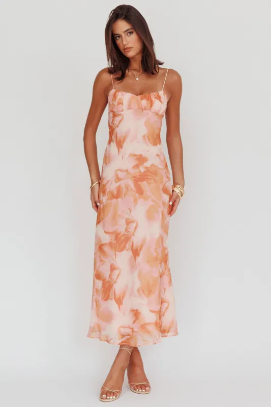 Nerida Low Back Twist Maxi Dress Orange sold by Selfie Leslie