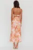 Nerida Low Back Twist Maxi Dress Orange sold by Selfie Leslie