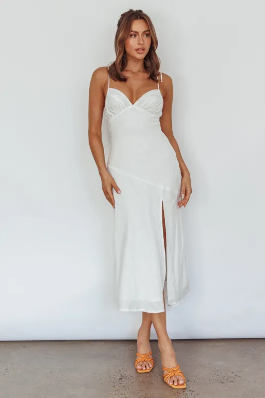Clovelly Tied Shoulder Midi Dress White sold by Selfie Leslie