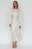 Doting Bell Sleeve Cut-Out Midi Dress Champagne sold by Selfie Leslie