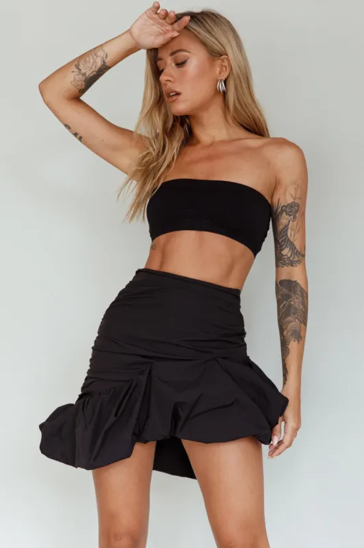 Gloria Puffed Hem Mini Skirt Black sold by Selfie Leslie