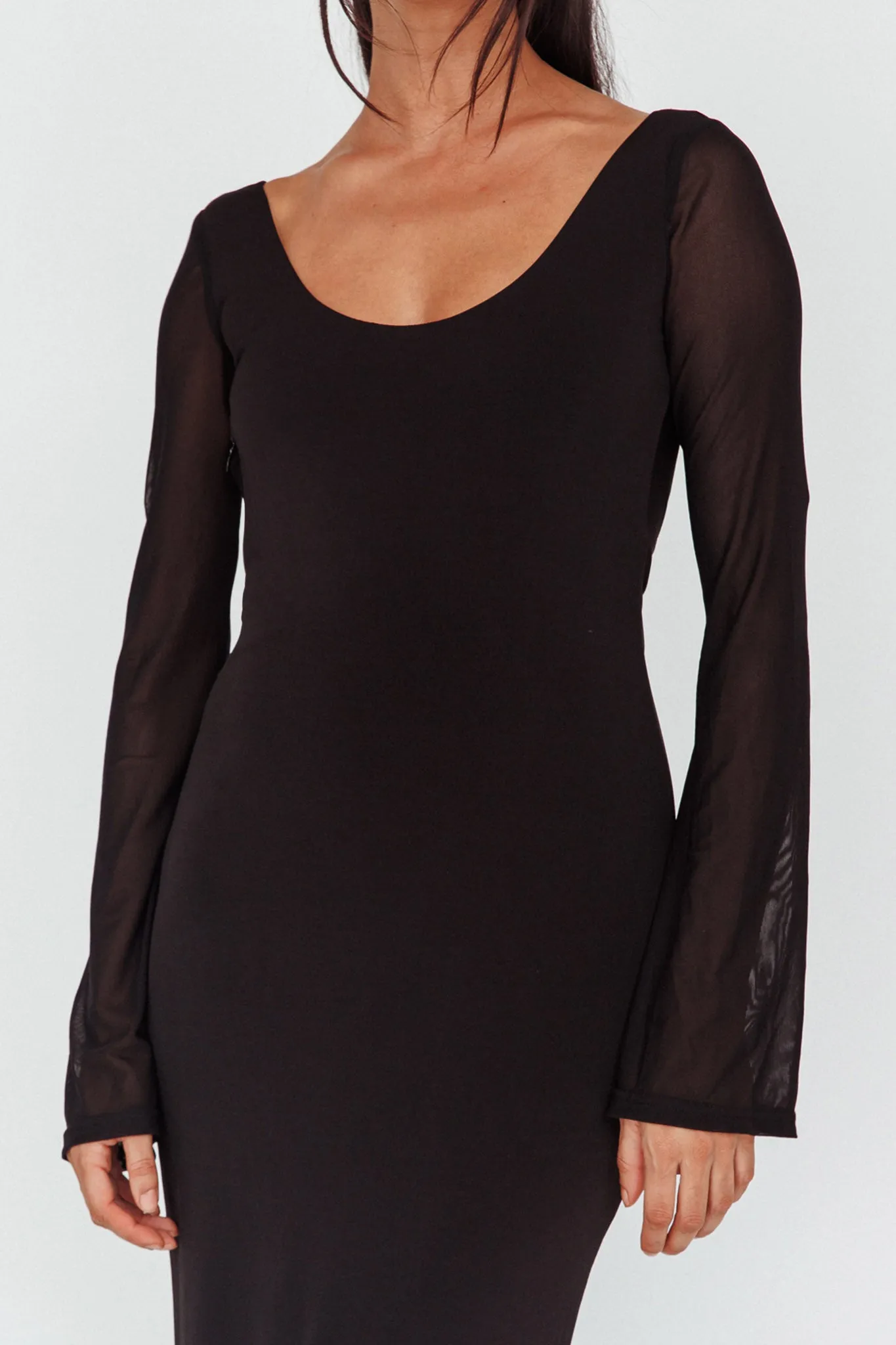 Crystal Ball Open Back Ruched Maxi Dress Black sold by Selfie Leslie product image thumbnail 4