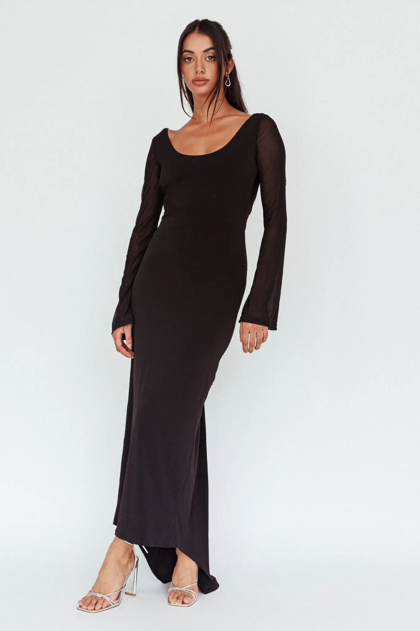 Crystal Ball Open Back Ruched Maxi Dress Black sold by Selfie Leslie product image thumbnail 2