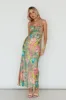 From Above V-Back Midi Dress Floral Green sold by Selfie Leslie