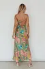 From Above V-Back Midi Dress Floral Green sold by Selfie Leslie