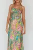 From Above V-Back Midi Dress Floral Green sold by Selfie Leslie