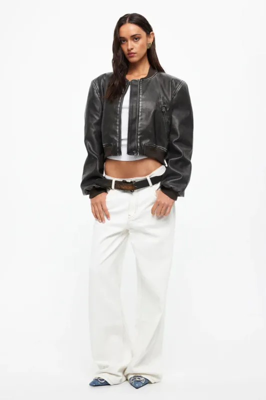 LIONESS Allure Bomber Jacket Charcoal sold by Selfie Leslie