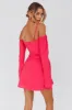 Teava Off-Shoulder Sleeve Laced Mini Dress Hot Pink sold by Selfie Leslie