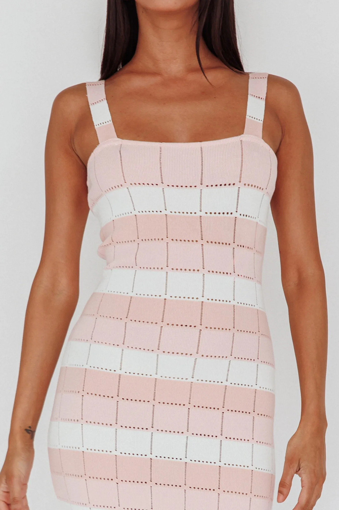 Chase The Sunrise Knit Midi Dress Striped Pink sold by Selfie Leslie product image thumbnail 4